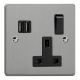 XDE4U2SB.BS Varilight 4 Gang 5V DC 4800mA USB Charging Port Essential Brushed Steel Finish With Black Sockets