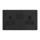 XDE5B.MB Varilight 2 Gang 13 Amp Double Pole Switched Socket Essential Matt Black Finish With Black Sockets and Black Switches