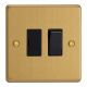 XDE6B.BB Varilight 1 Gang 13 Amp Double Pole Switched Fused Spur Essential Brushed Brass Finish With Black Switch and Fuse Cover