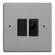 XDE6UFOB.BS Varilight 1 Gang 13 Amp Unswitched Fused Spur with Flex Outlet Essential Brushed Steel Finish With Black Fuse Cover and Flex Outlet