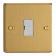 XDE6UW.BB Varilight 1 Gang 13 Amp Unswitched Fused Spur Essential Brushed Brass Finish With White Fuse Cover