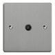 XDE8.BS Varilight 1 Gang Co-axial TV Socket Essential Brushed Steel Finish