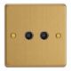 XDEG88.BB Varilight 2 Gang Black Co-axial TV Socket Essential Brushed Brass Finish