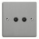 XDEG88.BS Varilight 2 Gang Black Co-axial TV Socket Essential Brushed Steel Finish