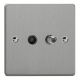 XDEG88S.BS Varilight 2 Gang Comprising of Black Co-axial TV and Satellite TV Socket Essential Brushed Steel Finish