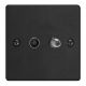 XDEG88S.MB Varilight 2 Gang Comprising of Black Co-axial TV and Satellite TV Socket Essential Matt Black Finish