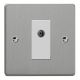 XDEG8ISOW.BS Varilight 1 Gang White Isolated Co-axial TV Socket Essential Brushed Steel Finish