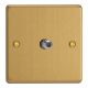 XDE8S.BB Varilight 1 Gang Black Satellite TV Socket Essential Brushed Brass Finish