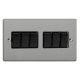 XDE96B.BS Varilight 6 Gang 10 Amp Switch Essential Brushed Steel Finish With Black Switches