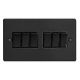 XDE96B.MB Varilight 6 Gang 10 Amp Switch Essential Matt Black Finish With Black Switches