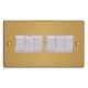 XDE96W.BB Varilight 6 Gang 10 Amp Switch Essential Brushed Brass Finish With White Switches