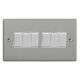 XDE96W.BS Varilight 6 Gang 10 Amp Switch Essential Brushed Steel Finish With White Switches