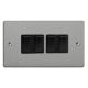 XDE9B.BS Varilight 4 Gang 10 Amp Switch Essential Brushed Steel Finish With Black Switches