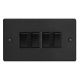 XDE9B.MB Varilight 4 Gang 10 Amp Switch Essential Matt Black Finish With Black Switches