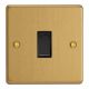 XDEBP1B.BB [XDEPGY1.BB +  G100PB] Varilight 1 Gang 10 Amp Push-to-make, Bell Push, Retractive Switch Essential Brushed Brass Finish With Black Switch