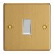 XDEBP1W.BB [XDEPGY1.BB +  G100PW] Varilight 1 Gang 10 Amp Push-to-make, Bell Push, Retractive Switch Essential Brushed Brass Finish With White Switch