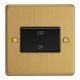 XDEFIB.BB Varilight Fan Isolating 10 Amp Triple Pole Switch Essential Brushed Brass Finish With Black Switch