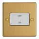 XDEFIW.BB Varilight Fan Isolating 10 Amp Triple Pole Switch Essential Brushed Brass Finish With White Switch