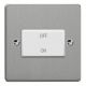 XDEFIW.BS Varilight Fan Isolating 10 Amp Triple Pole Switch Essential Brushed Steel Finish With White Switch