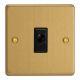 XDEFOB.BB Varilight Flex Outlet 16 Amp with Cable Clamp Essential Brushed Brass Finish With Black Flex Outlet