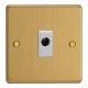 XDEFOW.BB Varilight Flex Outlet 16 Amp with Cable Clamp Essential Brushed Brass Finish With White Flex Outlet