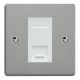 XDEGRJ456AW.BS [XDEG1.BS + DRJ456AW] Varilight 1 Gang White Cat6A Networking Socket Essential Brushed Steel Finish