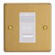 XDEGRJ456W.BB [XDEG1.BB + DRJ456W] Varilight 1 Gang White Cat6 Networking Socket Essential Brushed Brass Finish