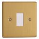 XDEPGY1.BB Varilight 1 Gang Power Grid Screwless Faceplate Including Power Grid Frame Essential Brushed Brass Finish