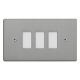 XDEPGY3.BS Varilight 3 Gang Power Grid Screwless Faceplate Including Power Grid Frames Essential Brushed Steel Finish