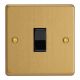 XDER1B.BB [XDEPGY1.BB + G102SRB] Varilight 1 Gang 10 Amp 2 Way & Off Retractive Switch Essential Brushed Brass Finish With Black Switch