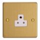 XDERP2AW.BB Varilight 1 Gang 2 Amp White Round Pin Socket 0-460 Watts Essential Brushed Brass Finish With White Socket