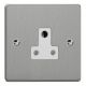 XDERP5AW.BS Varilight 1 Gang 5 Amp White Round Pin Socket 0-1150 Watts Essential Brushed Steel Finish With White Socket