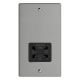 XDESSB.BS Varilight Black Dual Voltage 240V/115V IP41 Shaver Socket Essential Brushed Steel Finish With Black Socket