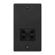 XDESSB.MB Varilight Black Dual Voltage 240V/115V IP41 Shaver Socket Essential Matt Black Finish With Black Socket