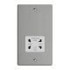 XDESSW.BS Varilight White Dual Voltage 240V/115V IP41 Shaver Socket Essential Brushed Steel Finish With White Socket