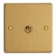 XDET1.BB Varilight 1 Gang 10 Amp Toggle Switch Essential Brushed Brass Finish With Black Toggle Switch