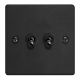 XDET2.MB Varilight 2 Gang 10 Amp Toggle Switch Essential Matt Black Finish With Black Toggle Switches