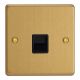 XDEGTMB.BB Varilight 1 Gang Black Telephone Master Socket Essential Brushed Brass Finish