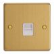 XDEGTMW.BB Varilight 1 Gang White Telephone Master Socket Essential Brushed Brass Finish