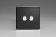 XDLP2S Varilight 2 Gang 6 Amp Push-on/off Impulse Switch Screwless Premium Black Plastic With Chrome Buttons