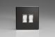 XDLR2S Varilight 2 Gang 10 Amp 2 Way & Off Retractive Switch Screwless Premium Black Plastic With Polished Chrome Switches