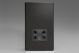 XDLSSBS Varilight Black Dual Voltage 240V/115V IP41 Shaver Socket Screwless Premium Black Plastic With Black Socket