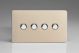 XDNM4S Varilight 4 Gang 6 Amp Momentary Push To Make Switch Screwless Satin Chrome Effect Finish With Chrome Buttons
