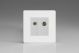 XDQG88SWS [XDQG2S + D8W + D8SW] Varilight 2 Gang Comprising of White Co-axial TV and Satellite TV Socket Screwless Premium White Plastic