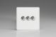 XDQT3S Varilight 3 Gang 10 Amp Toggle Switch Screwless Premium White Plastic With Chrome Toggle Switches