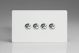 XDQT9S Varilight 4 Gang 10 Amp Toggle Switch Screwless Premium White Plastic With Chrome Toggle Switches