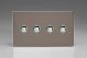XDRP4S Varilight 4 Gang 6 Amp Push-on/off Impulse Switch Screwless Pewter Effect Finish With Chrome Buttons