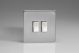XDSR2S Varilight 2 Gang 10 Amp 2 Way & Off Retractive Switch Screwless Brushed Stainless Steel With Brushed Steel Switches