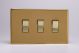 XDV73S Varilight 3 Gang Comprising of 3 Intermediate (3 Way) 10 Amp Switch Screwless Polished Brass Coated With Polished Brass Switches, On a Double Plate