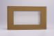 XDVG4S Varilight 4 Gang Data Grid Face Plate For 3 or 4 Data Module Widths Screwless Polished Brass Coated